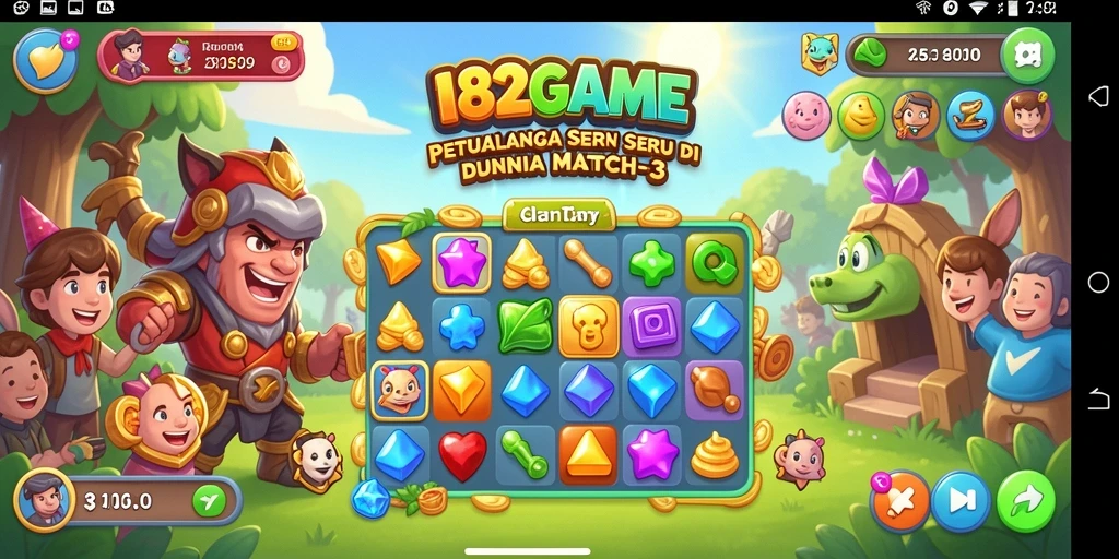 Tampilan gameplay seru dengan warna-warni permata di <strong>182GAME</strong>.