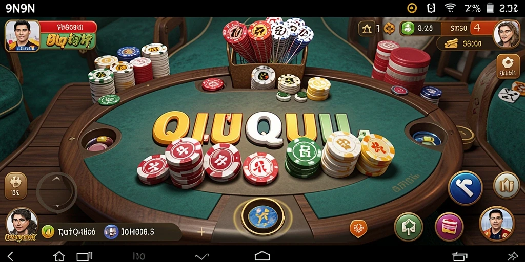 Tampilan gameplay seru QiuQiu di 9N9N.
