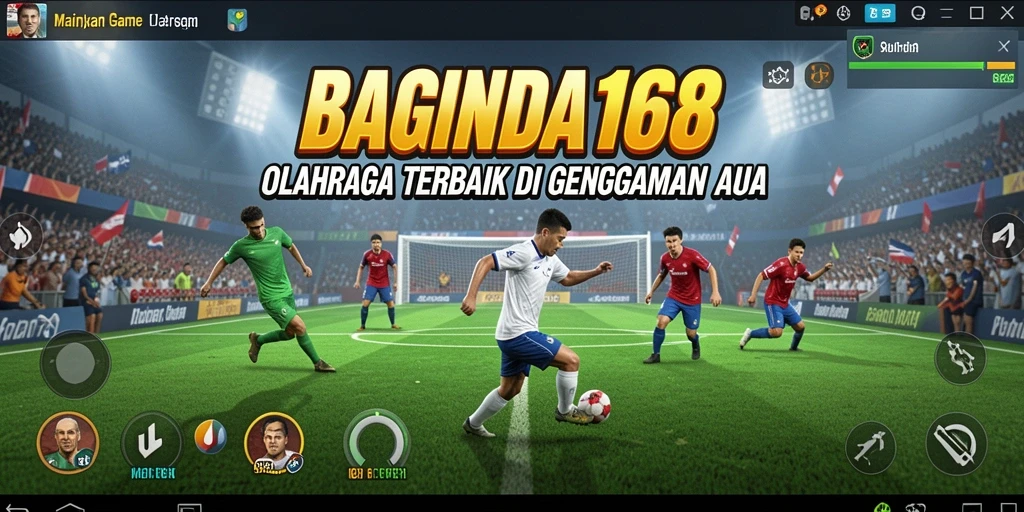 Screenshot gameplay menunjukkan aksi seru dalam pertandingan olahraga.
