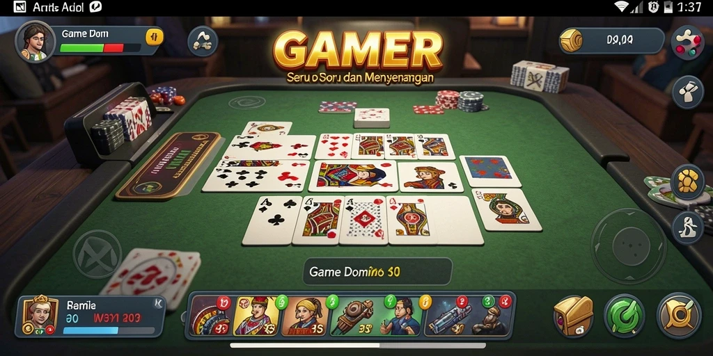 Tampilan gameplay Domino yang menarik dan interaktif.