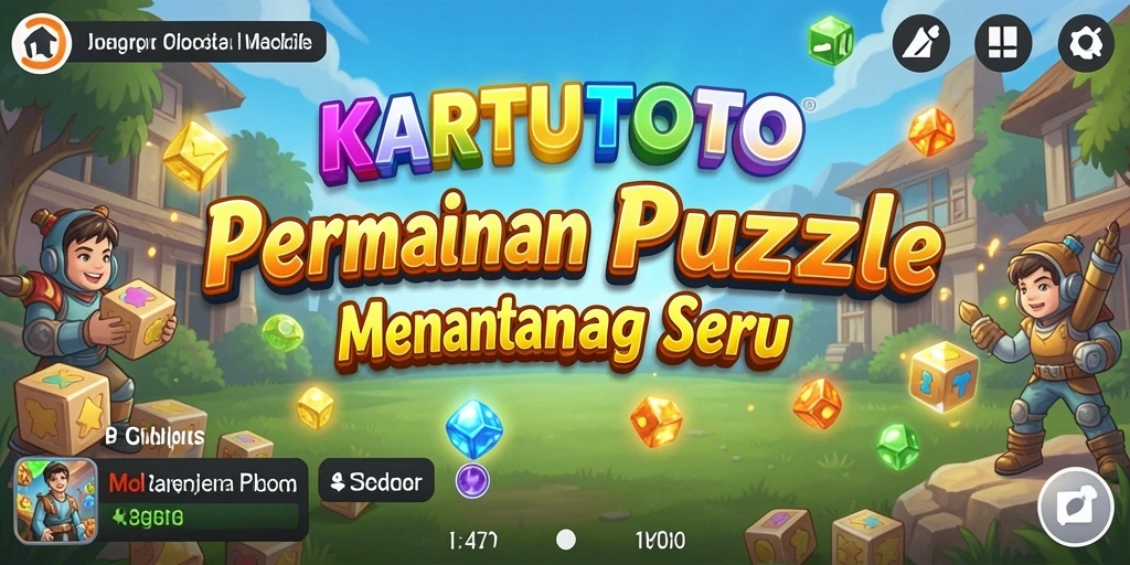 Tampilan gameplay KARTUTOTO dengan teka-teki menarik dan penuh warna.