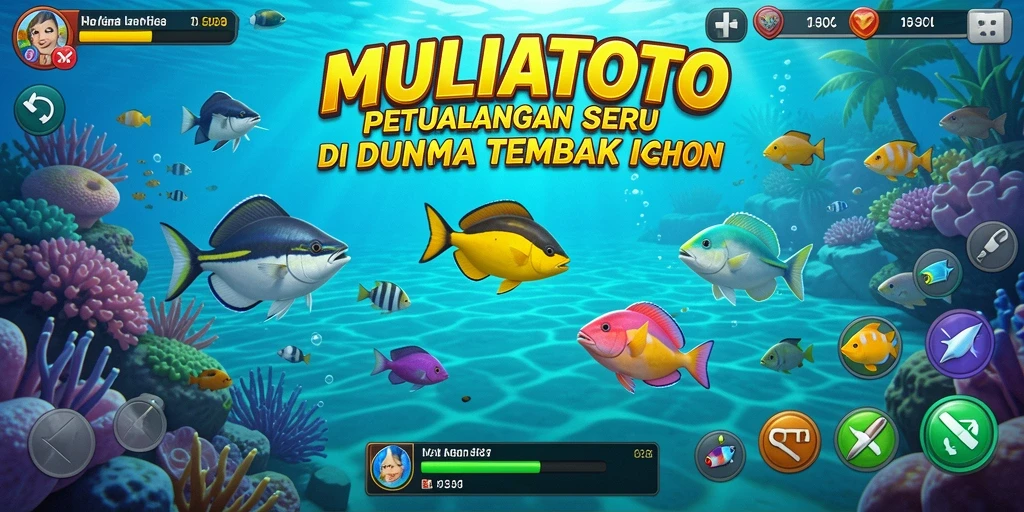 Gameplay seru MULIATOTO dengan aksi menembak ikan.