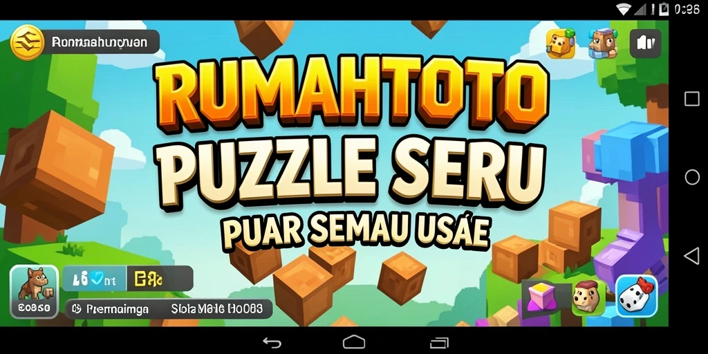 Tampilan gameplay seru RUMAHTOTO dengan puzzle menarik.