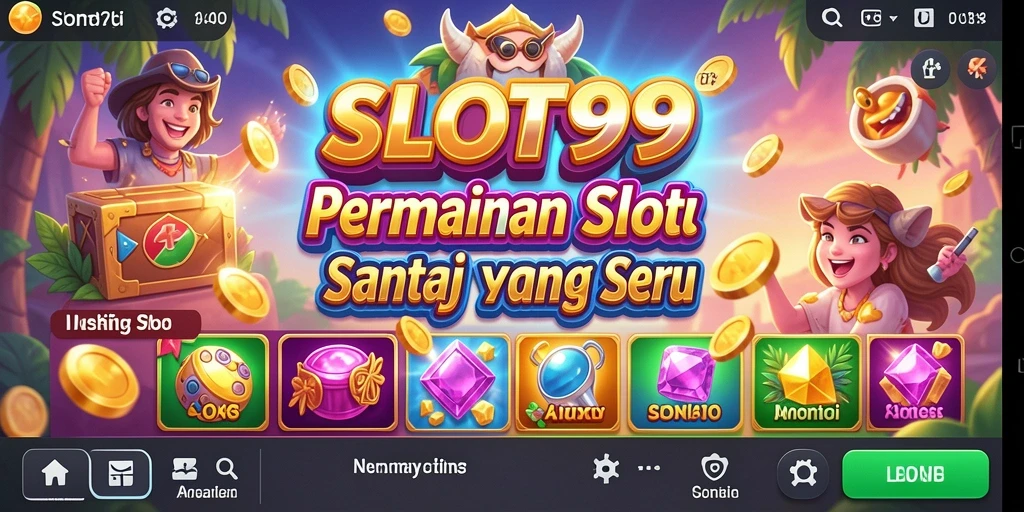 Tampilan gameplay SLOT99 yang menghibur dan penuh warna.